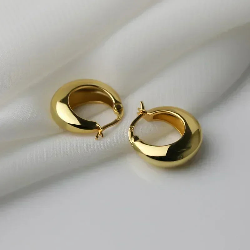 Trend Metal Geometry Gold Color Women's Hoop Earrings Fashion New Design Oval Minimalist unisex