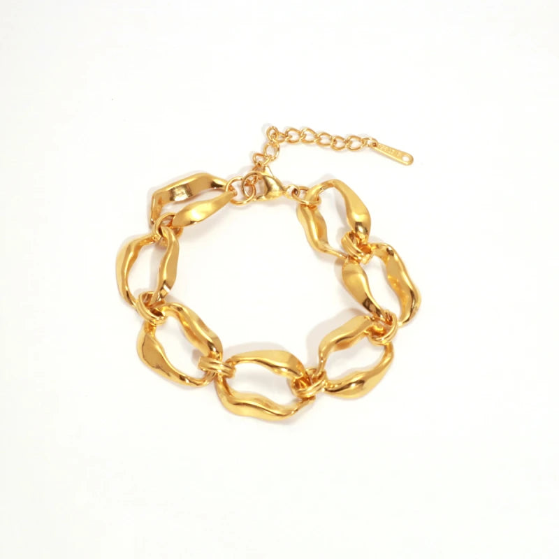 Minimalist Stainless Steel 18K Gold Plated Bracelet