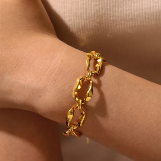 Minimalist Stainless Steel 18K Gold Plated Bracelet