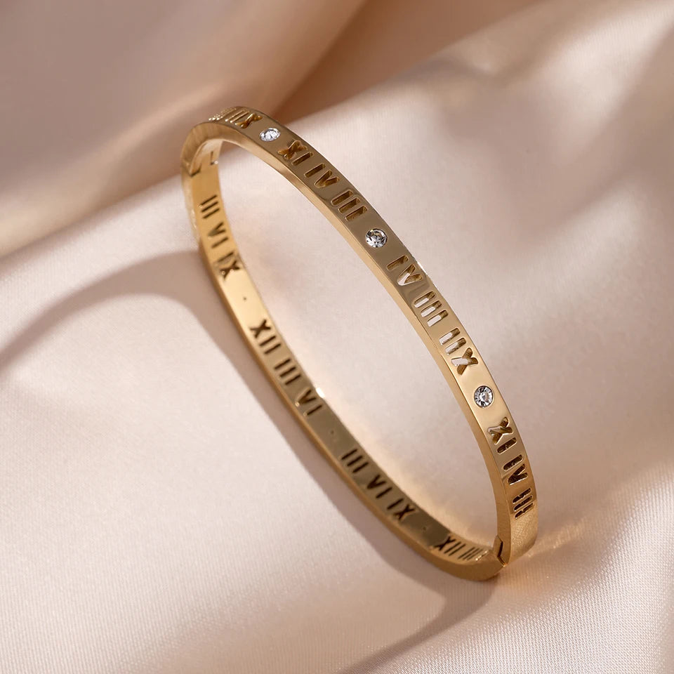 Stainless Steel SINGLE Gold Color Stackable Bangles