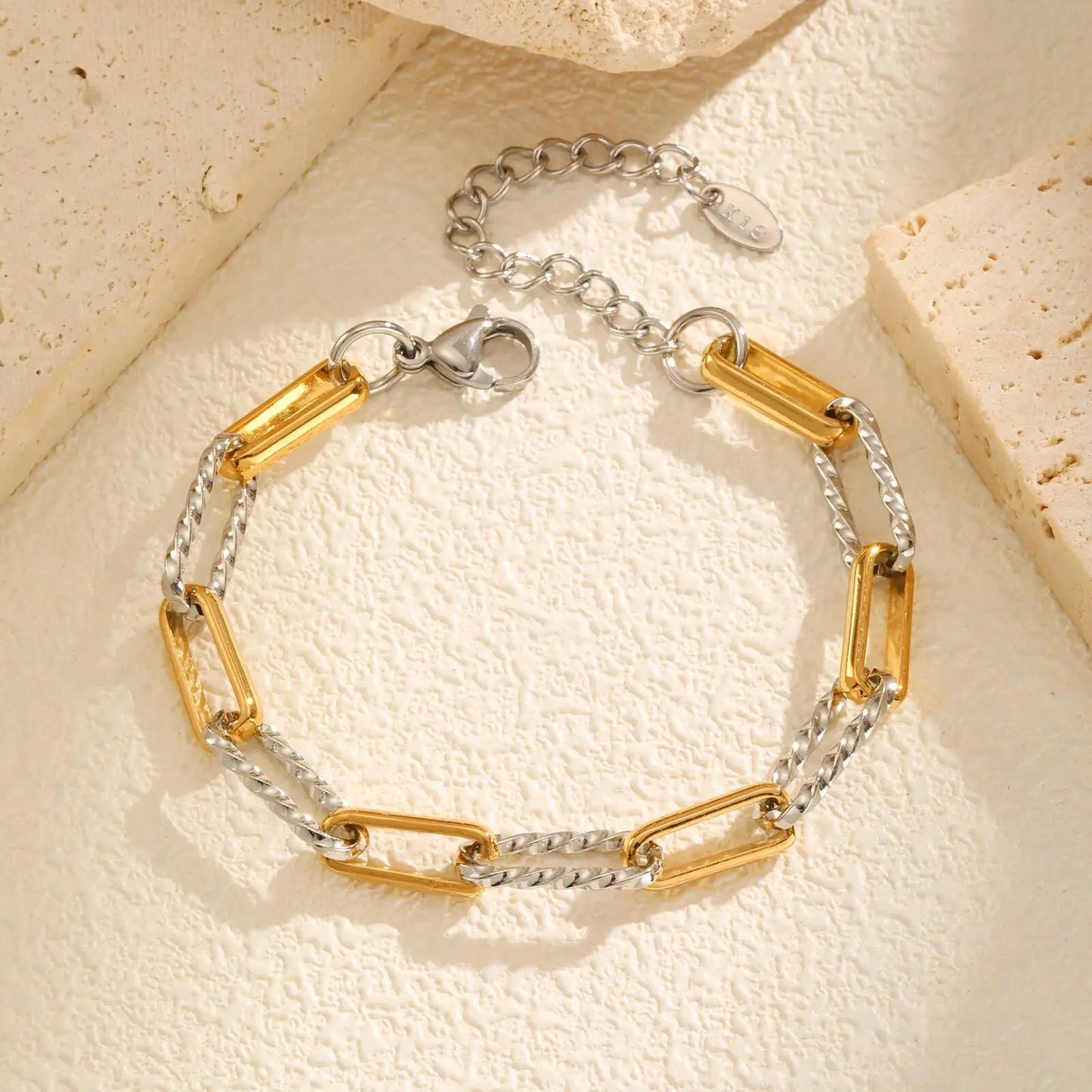 Minimalist Chain Bracelet for Men Women,Stackable 18k Gold Plated Chain Wristband,Dainty  Chic Jewelry Gift to Him Her