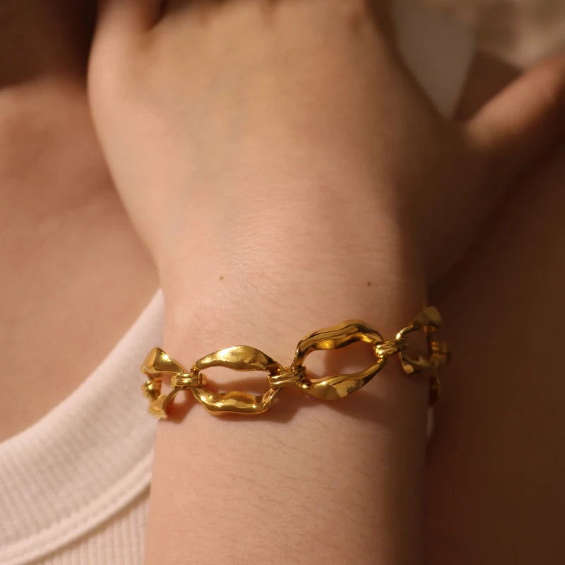 Minimalist Stainless Steel 18K Gold Plated Bracelet
