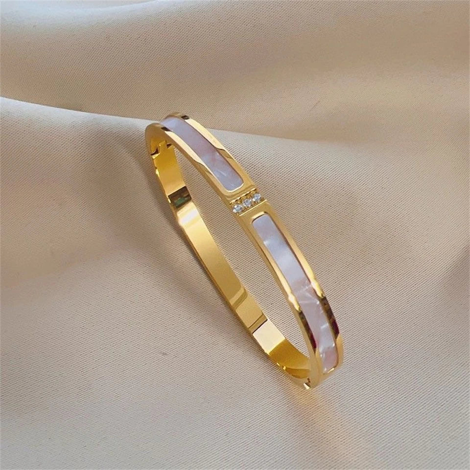 Stainless Steel SINGLE Gold Color Stackable Bangles