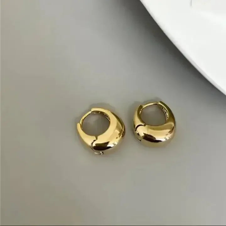 Trend Metal Geometry Gold Color Women's Hoop Earrings Fashion New Design Oval Minimalist unisex
