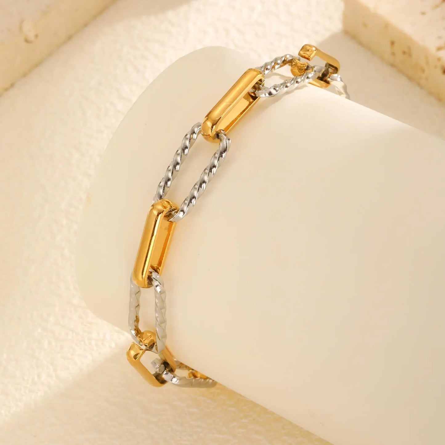 Minimalist Chain Bracelet for Men Women,Stackable 18k Gold Plated Chain Wristband,Dainty  Chic Jewelry Gift to Him Her