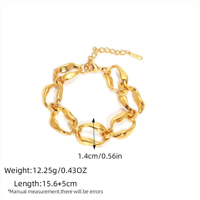 Minimalist Stainless Steel 18K Gold Plated Bracelet